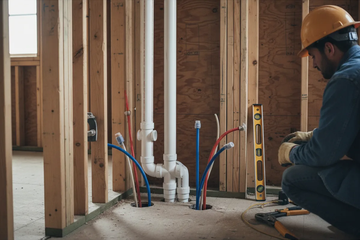 Drain and supply rough-in during Toilet Repair and Installation in Lawrenceville